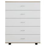 Συρταριερα Μελαμινης Thorg HM8995.04- 5 Συρταρια Σε Sonama-Λευκο 80χ40χ100yεκ. - Image 3
