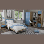 Συρταριερα Fylliana Smile Grey Oak - Μπλε 80*45*90 - Image 2