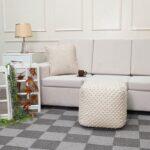 Τετραγωνο Πουφ Fylliana FL481 Ivory Χρωμα 45x45x45εκ - Image 2