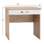 Τουαλετα Elsie HM313.06 Με 1 Συρταρι Sonama - Λευκη 80x40x76yεκ. - Image 2