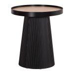 Τραπεζακι Βοηθητικο Denton HM18023.01 MDF Top Φυσικο Ξυλου-Βαση Μαυρη φ45x51,5υεκ.