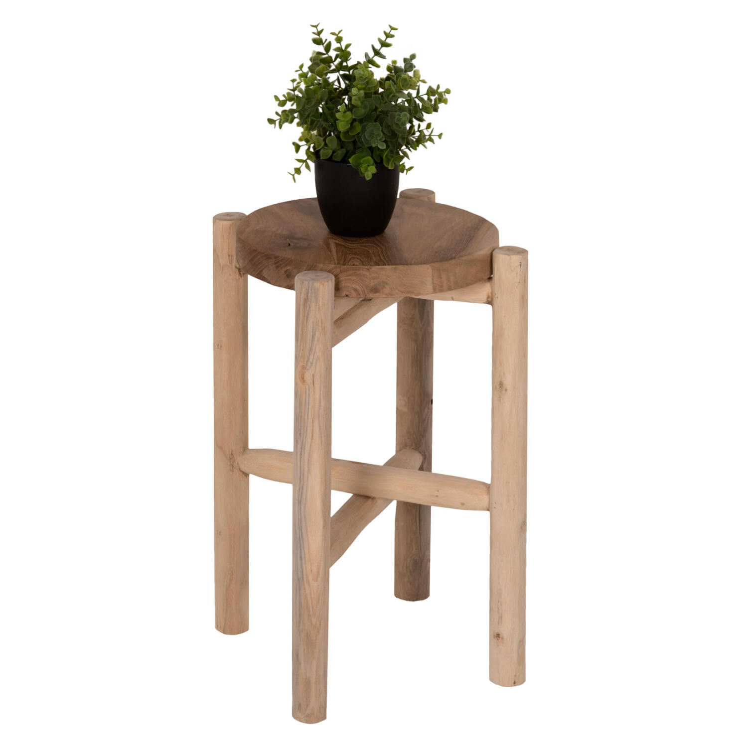 trapezaki-boithitiko-fb97900-xylo-teak-s Τραπεζακι Βοηθητικο Hover HM7900 Ξυλο Τεακ Σε Φυσικο Χρωμα φ30x50υεκ. - Image 1
