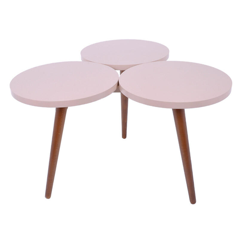 trapezaki-saloniou-atria-3-1-mpez-me-walnut-podia Τραπεζάκι σαλονιού Fylliana ATRIA 3/1 MACCHIATO με walnut πόδια - Image 1