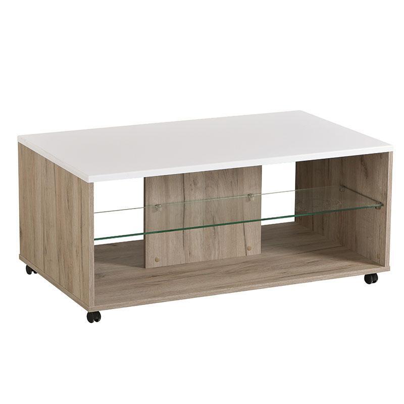 trapezaki-salonioy-bert-grey-oak-leyki-laka-10160451666851006 Τραπεζακι Σαλονιου Bert Grey Oak-Λευκη Λακα 101x60x45εκ - Image 1