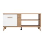 Τραπεζακι Σαλονιου Bretagna Artisan Oak-Λευκο High Gloss Foil 120x60x54εκ A.p.r - Image 3