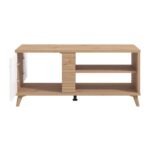 Τραπεζακι Σαλονιου Bretagna Artisan Oak-Λευκο High Gloss Foil 120x60x54εκ A.p.r - Image 4