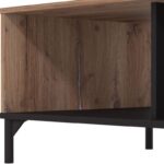 Τραπεζακι Σαλονιου Corsica Flagstaff Oak-Μαυρο 120x60x45εκ - Image 5