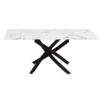 Τραπεζακι Σαλονιου Fylliana 102 Marble Με Μαυρα Μεταλλικα Ποδια 110x60x45εκ - Image 2