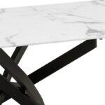 Τραπεζακι Σαλονιου Fylliana 102 Marble Με Μαυρα Μεταλλικα Ποδια 110x60x45εκ - Image 3