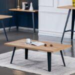 Τραπεζακι Σαλονιου Fylliana FL1564 Sonoma MDF Με Μαυρα Ποδια 130x70x45εκ - Image 2