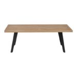 Τραπεζακι Σαλονιου Fylliana FL1564 Sonoma MDF Με Μαυρα Ποδια 130x70x45εκ - Image 3