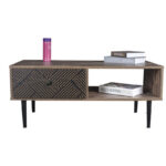 Τραπεζακι Σαλονιου Fylliana "Home" Μαυρο Με Grey Oak 100x50x42.5εκ - Image 2