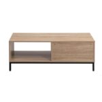 Τραπεζακι Σαλονιου Fylliana Rythmos Sonoma-Wallnut Χρωμα 110x50x40εκ - Image 4