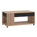 Τραπεζακι Σαλονιου Mayenne Artisan Oak-Μαυρο Mat 101x55x45εκ