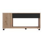 Τραπεζακι Σαλονιου Mayenne Artisan Oak-Μαυρο Mat 101x55x45εκ - Image 3