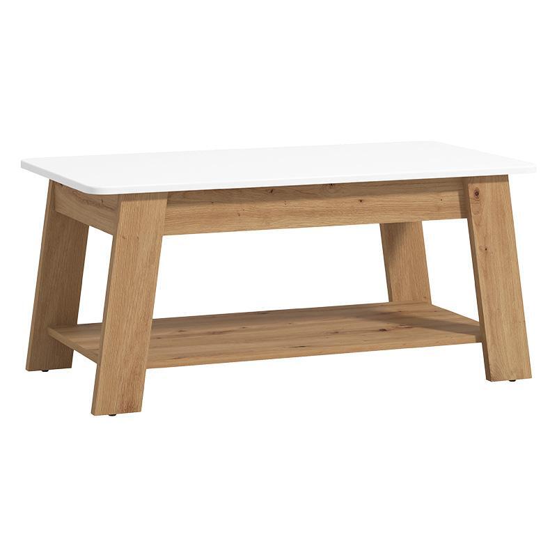trapezaki-salonioy-piave-artisan-oak-leyko-high-gloss-101x55x47ek1724634002 Τραπεζακι Σαλονιου Piave Artisan Oak-Λευκο High Gloss 101x55x47εκ - Image 1