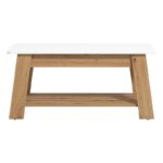 Τραπεζακι Σαλονιου Piave Artisan Oak-Λευκο High Gloss 101x55x47εκ - Image 3