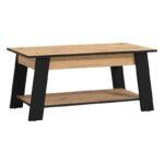Τραπεζακι Σαλονιου Piave Artisan Oak-Μαυρο Ματ 101x55x47εκ
