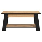 Τραπεζακι Σαλονιου Piave Artisan Oak-Μαυρο Ματ 101x55x47εκ - Image 3