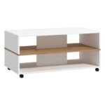 Τραπεζακι Σαλονιου Savio Λευκο-Artisan-Λευκο High Gloss 101x55x48εκ