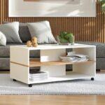 Τραπεζακι Σαλονιου Savio Λευκο-Artisan-Λευκο High Gloss 101x55x48εκ - Image 2