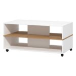 Τραπεζακι Σαλονιου Savio Λευκο-Artisan-Λευκο High Gloss 101x55x48εκ - Image 5