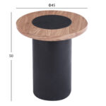 Τραπεζακι Στρογγυλο Βοηθητιkο Ovalon HM18434.05 MDF Top Καρυδι & Βαση Μαυρη φ45x50υεκ - Image 3