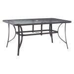 Τραπεζι Bruno 150x90χ75υεκ. Μεταλλικο Ορθογωνιο Γκρι Με Τρυπα Ομπρελας φ38 HM5145.11 - Image 8
