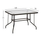Τραπεζι Adam HM5679.02 Μεταλλικο Καφε Με Γυαλινη Επιφανεια 120χ70χ71υεκ. - Image 2