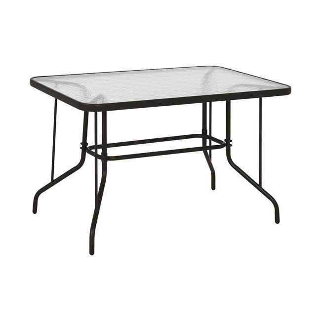 trapezi-adam-metalliko-kafe-me-gyalini-e Τραπεζι Adam HM5679.02 Μεταλλικο Καφε Με Γυαλινη Επιφανεια 120χ70χ71υεκ. - Image 1