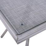 Τραπεζι Αλουμινιου Harlow 70x70x76 Bamboo Look HM5568.01 Λευκη Πατινα Με Γυαλι - Image 4