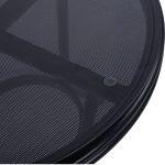 Τραπεζι Αλουμινιου Moses φ70 Bamboo Look HM5532.02 Μαυρο Με Γυαλι φ70x76 Εκ - Image 6