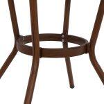 Τραπεζι Αλουμινιου Moses φ70x76 Εκ. Bamboo Look HM5532.03 Καφε Με Γυαλι - Image 7
