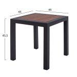 Τραπεζι Αλουμινιου Sabra HM5403.02 Γκρι Με Polywood 45χ45x45,5yεκ. - Image 2