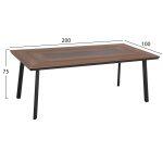 Τραπεζι Αλουμινιου Taber Με Polywood 200x100 Γκρι HM5131.12 - Image 2