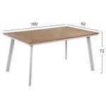 Τραπεζι Αλουμινιου Taber Με Polywood HM5132.11 Λευκο 160x92x72υ - Image 2