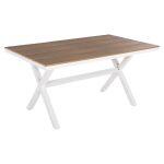 Τραπεζι Αλουμινιου Ορθογωνιο Tawnee HM6037.02 Λευκο-Polywood Φυσικο 150x89,5x73υεκ