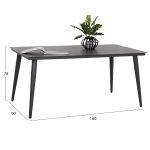 Τραπεζι Αλουμινιου Ορθογωνιο Higer HM6291.01 Γκρι 160x90x78υεκ. - Image 2