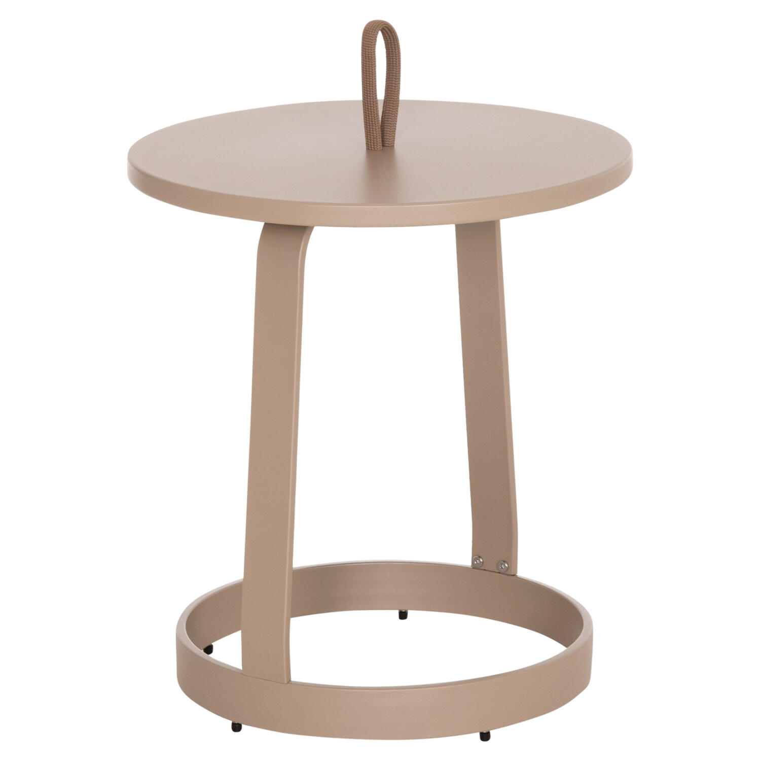 trapezi-boithitiko-exchoroy-fb9643203-al Τραπεζι Βοηθητικο Εξ.χωρου Mino HM6432.03 Αλουμινιο & Σχοινι Καπουτσινο φ47x53υεκ - Image 1