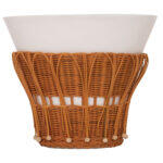 Τραπεζι Βοηθητικο Perral HM18164.02S Fiber Cement Λευκο-Φυσικο rattan--φ42x36υεκ - Image 3