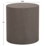 Τραπεζι Βοηθητικο Fiber Cement Στρογγυλο Kyoko HM6592.01 Γκρι φ40x43υεκ. - Image 2