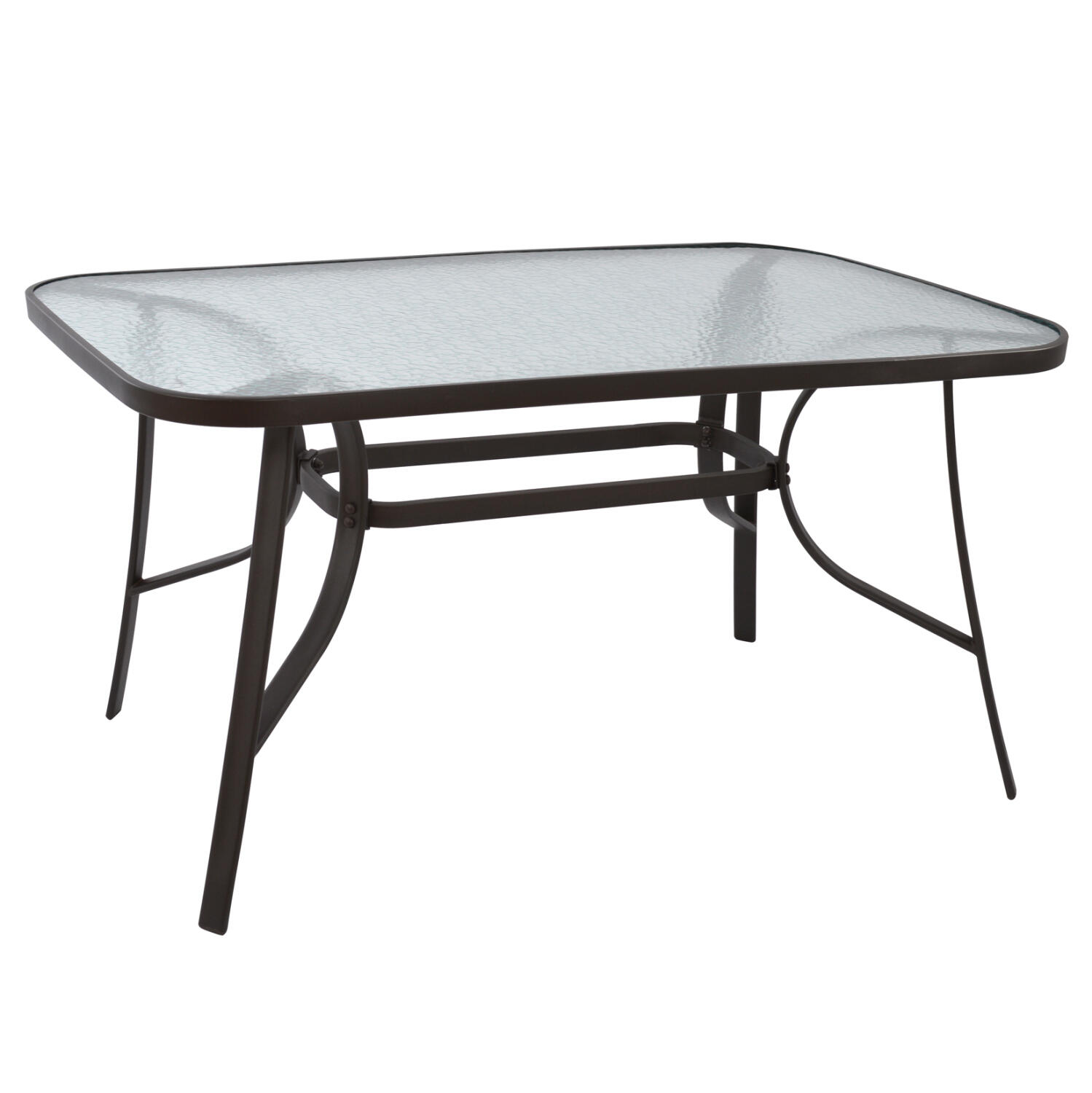 trapezi-bruno-140ch80ch72yek-kafe-metall Τραπεζι Bruno 140χ80χ72υεκ. Καφε Μεταλλικο Με Γυαλινη Επιφανεια HM5106.02 - Image 1