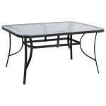 Τραπεζι Bruno 150x90χ72υεκ. Γκρι Μεταλλικο Με Γυαλινη Επιφανεια HM5145.01