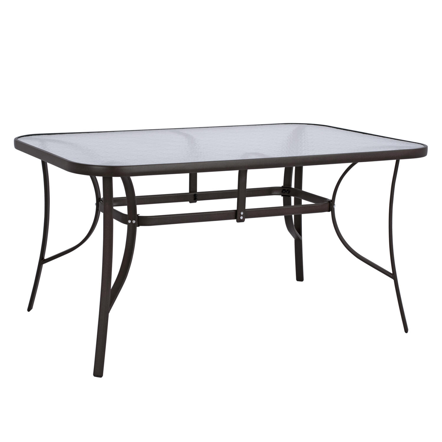 trapezi-bruno-150x90ch72yek-kafe-metalli Τραπεζι Bruno 150x90χ72υεκ. Καφε Μεταλλικο Με Γυαλινη Επιφανεια HM5145.02 - Image 1