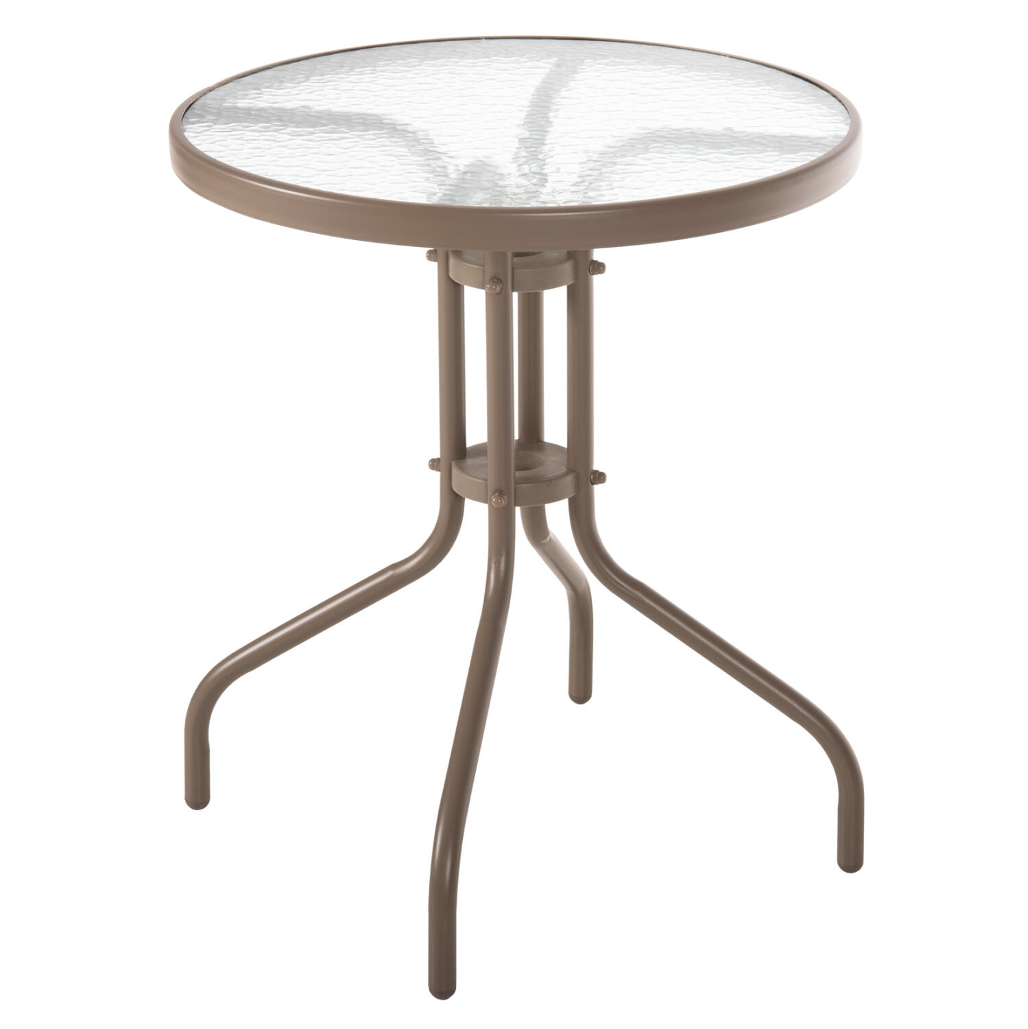 trapezi-exchoroy-stroggylo-fb9507904-sam Τραπεζι Εξ.χωρου Στρογγυλο Lima HM5079.04 Σαμπανι Μεταλλο-Γυαλινη Επιφανεια φ60x70υ - Image 1