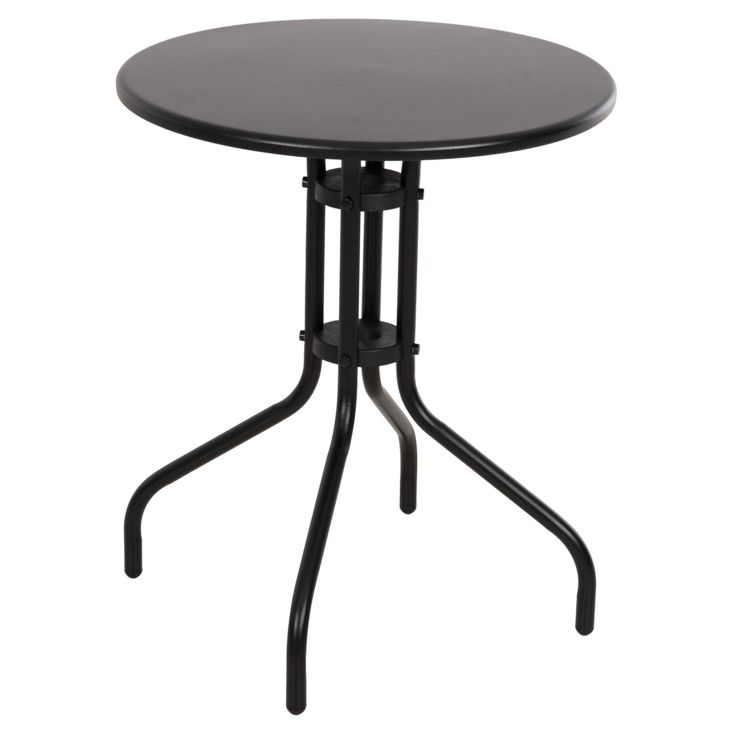 trapezi-exchoroy-stroggylo-fb9597303-met Τραπεζι Εξ.χωρου Στρογγυλο Lino HM5973.03 Μεταλλικο Μαυρο φ60x70υεκ. - Image 1