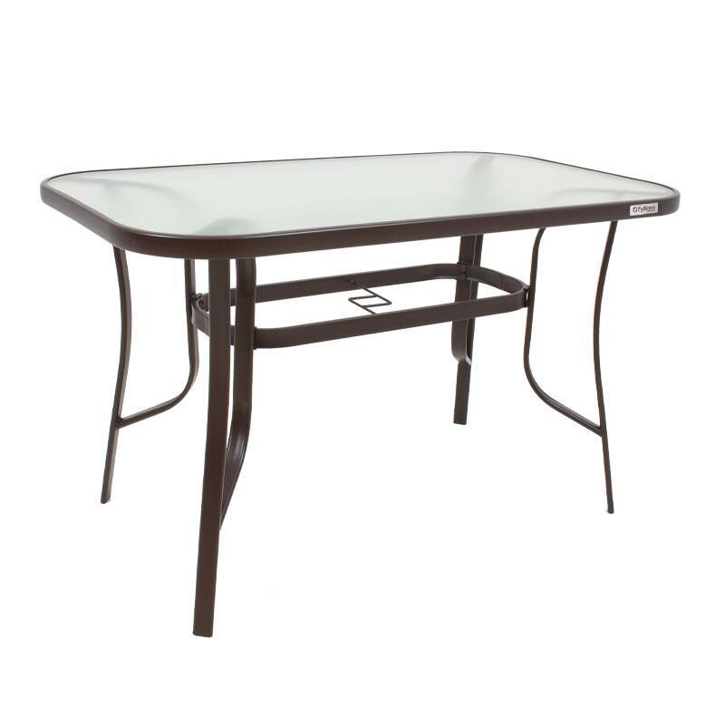trapezi-exochis-fylliana-steel-kafe-140x80x70ek1747067705 Τραπεζι Εξοχης Fylliana Steel Καφε 140x80x70εκ - Image 1