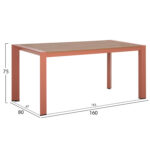 Τραπεζι Εξωτ.χωρου Goya HM6059.08 Αλουμινιο Σe Terracotta & Polywood 160x80χ75υεκ. - Image 2