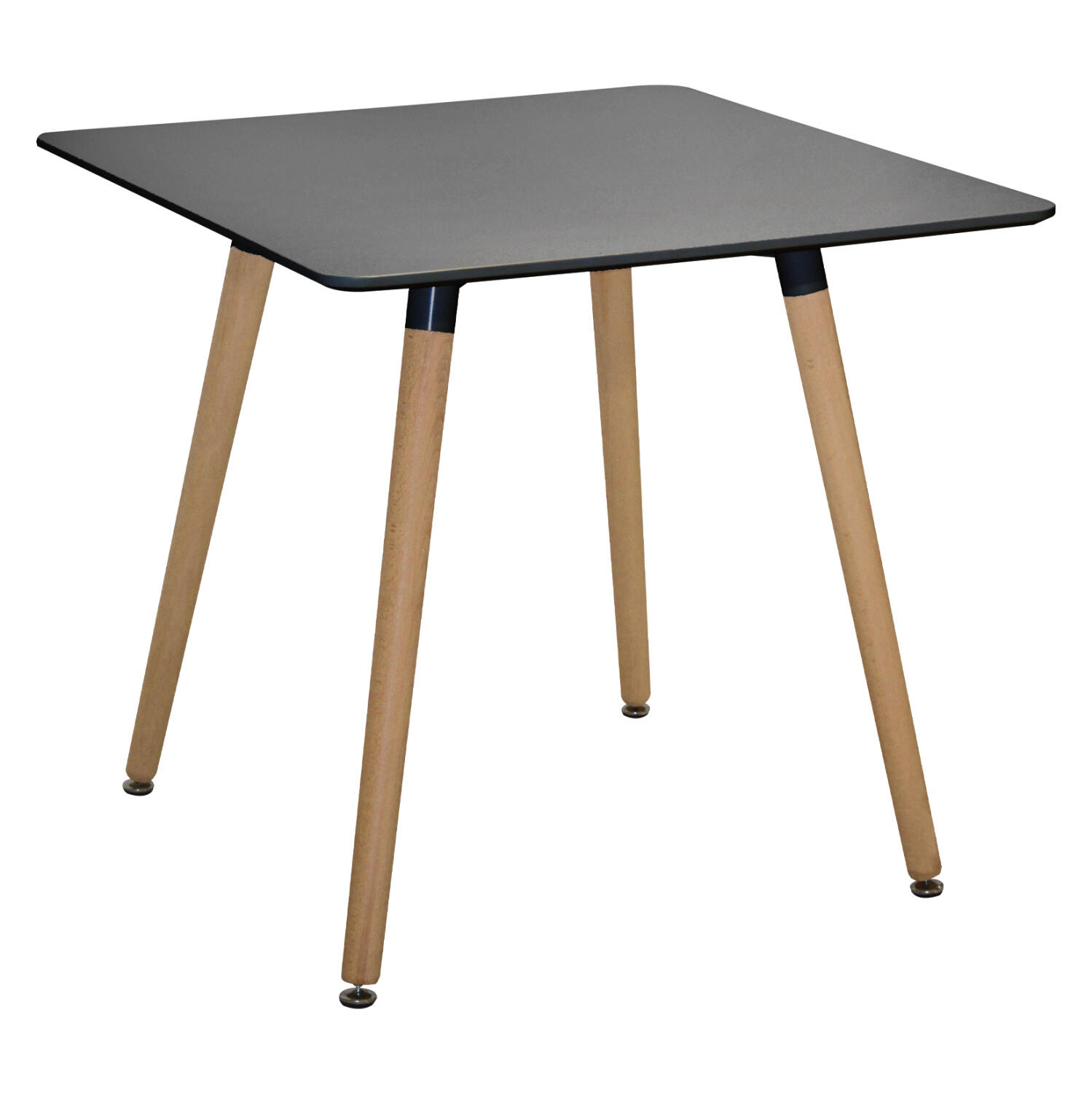trapezi-fb9005702-mayro-80ch80ch74ek-me- Τραπεζι Minimal HM0057.02 Μαυρο 80χ80χ74εκ Με Ξυλινα Ποδια Οξια - Image 1