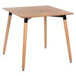 Τραπεζι Minimal HM0057.04 Σε Φυσικο Χρωμα Mdf-Ποδια Οξια Φυσικο Χρωμα 80χ80χ74υεκ